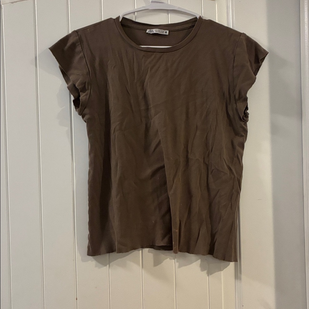 Zara Taupe Short Sleeve Tee